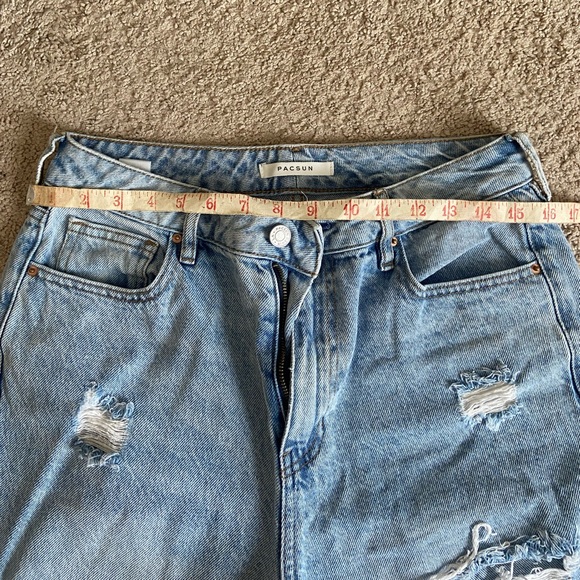 PACSUN LIGHT BLUE DISTRESSED MOM JEANS - Picture 6 of 10